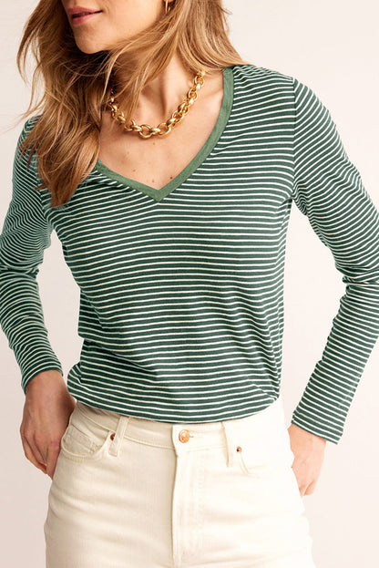 striped long sleeve top