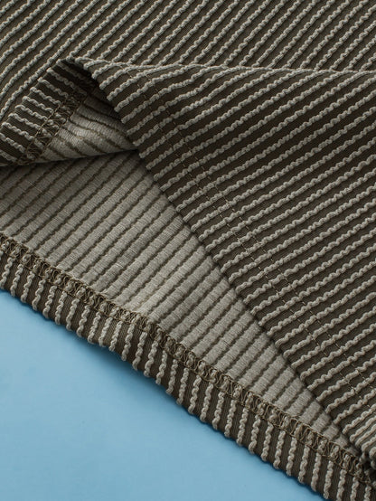 Moss Green Plus Size Rib Knit Short Sleeve Top and Shorts Set