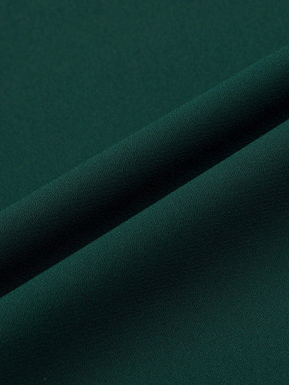 Green Split V-Neck Pleated Flutter Sleeve Blouse