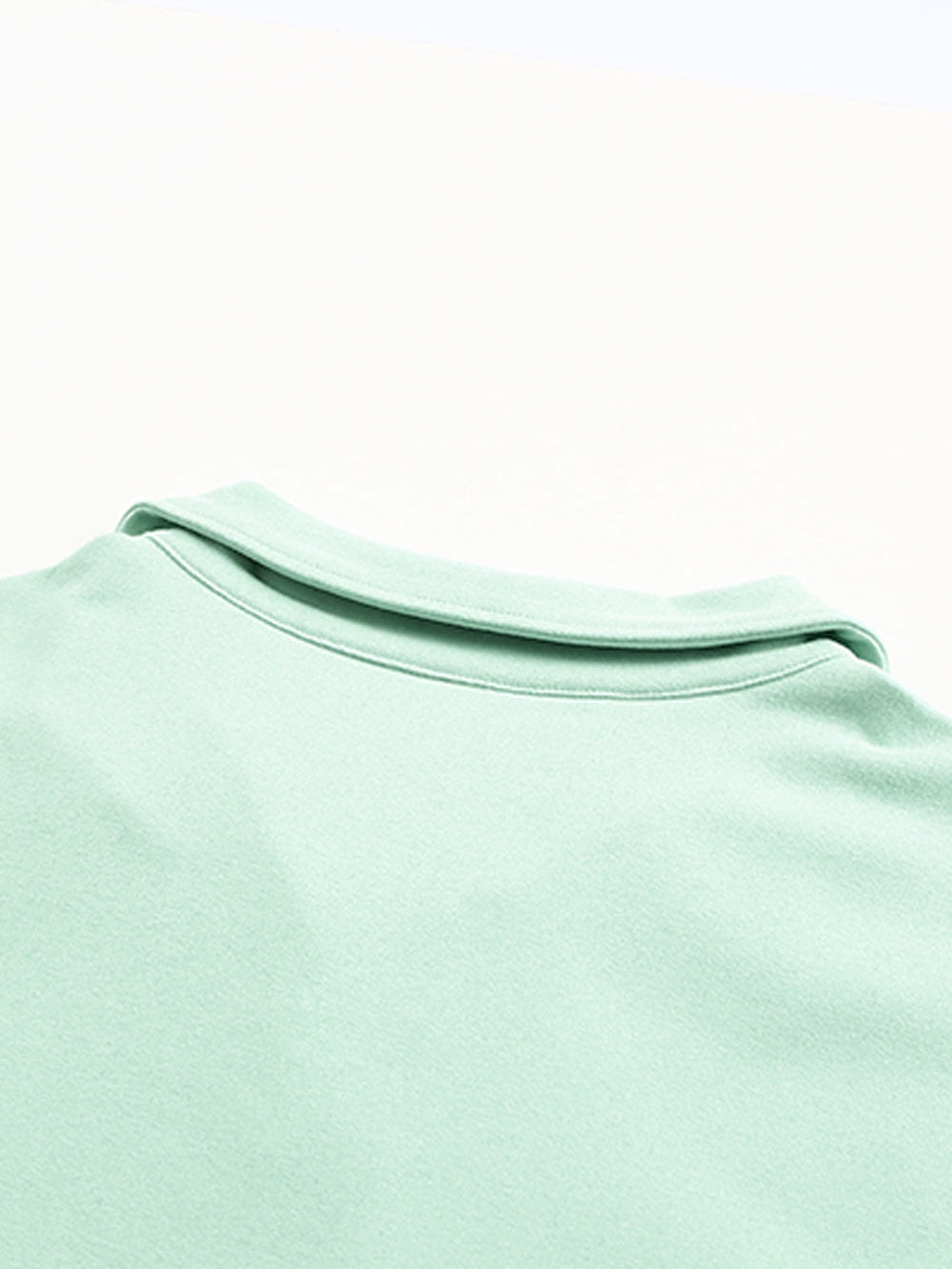 Green Zip Front Pullover Sweatshirt with Pockets