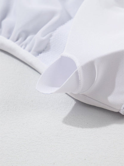 Elegant Pink Floral Drawstring Ruched Beach Swim Dress