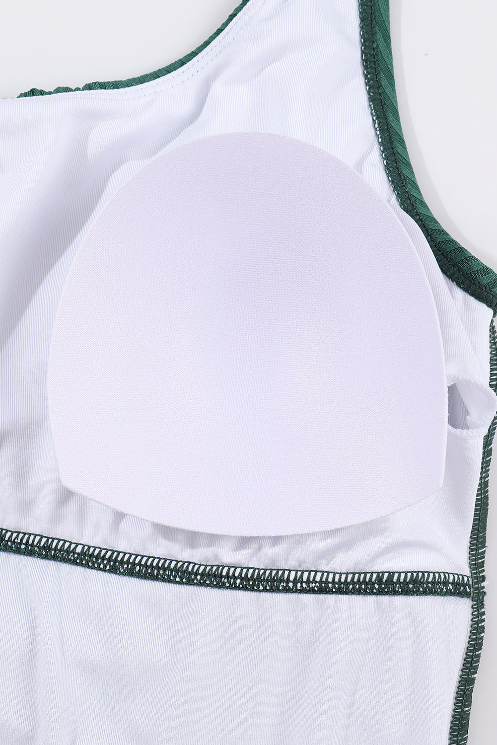 Black Emerald Ruched U Neck Ribbed Tankini