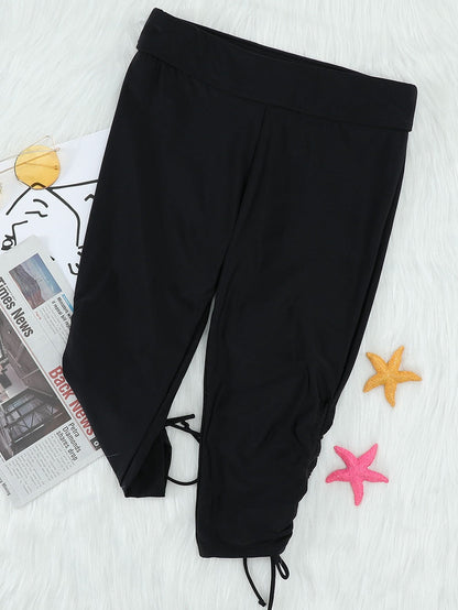 Black Adjustable Length Swim Leggings