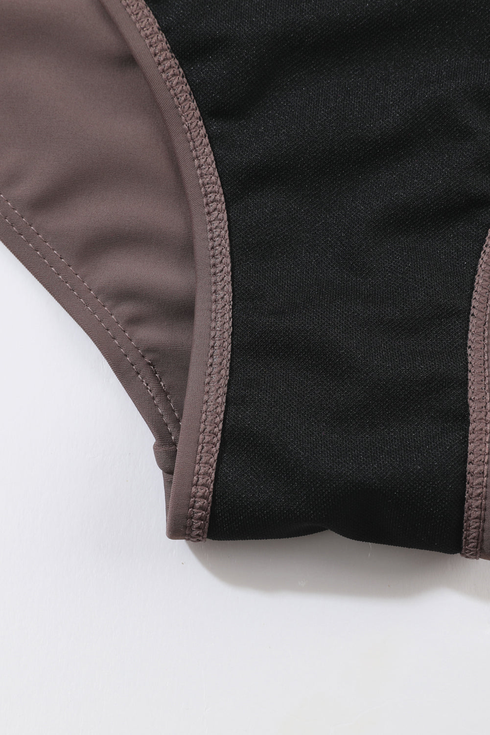 Coffee Brown Knotted Split Sheath Style Swim Dress