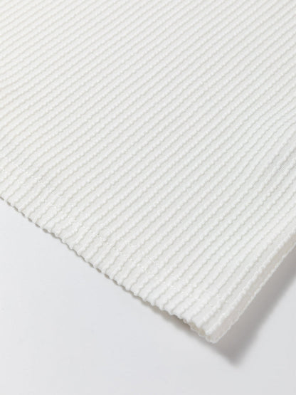 White Ribbed Colorblock Plus Size T-Shirt