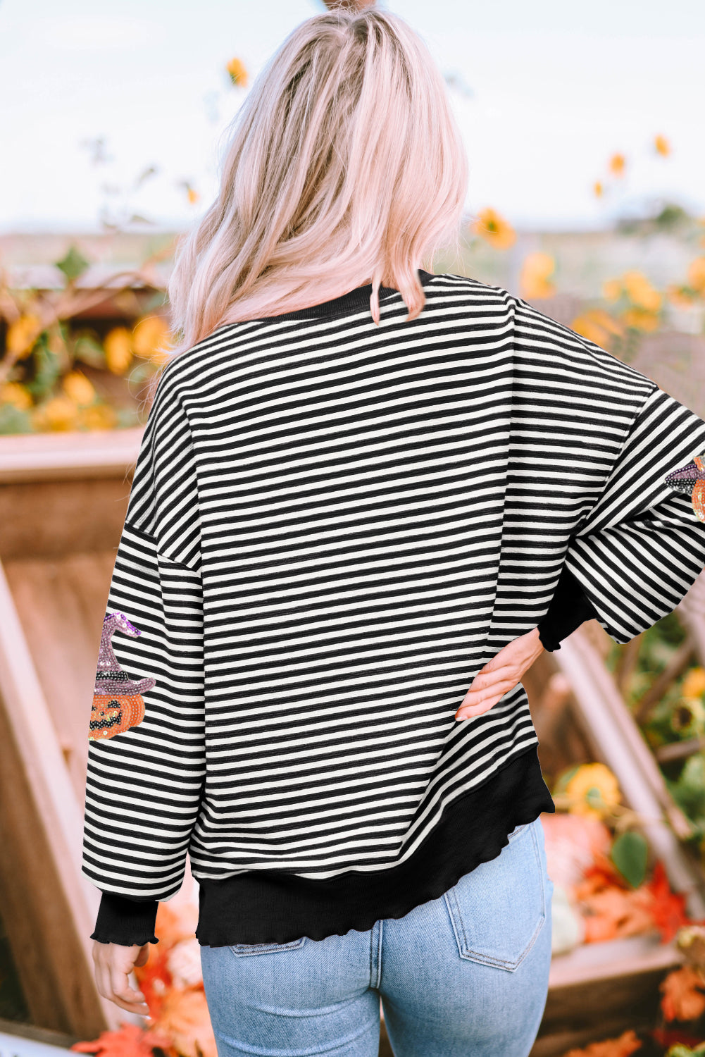 striped long sleeve top