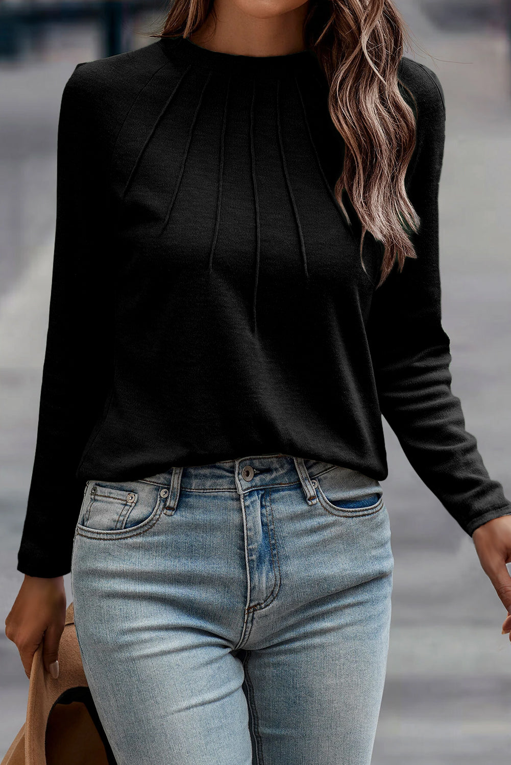 black long sleeve top