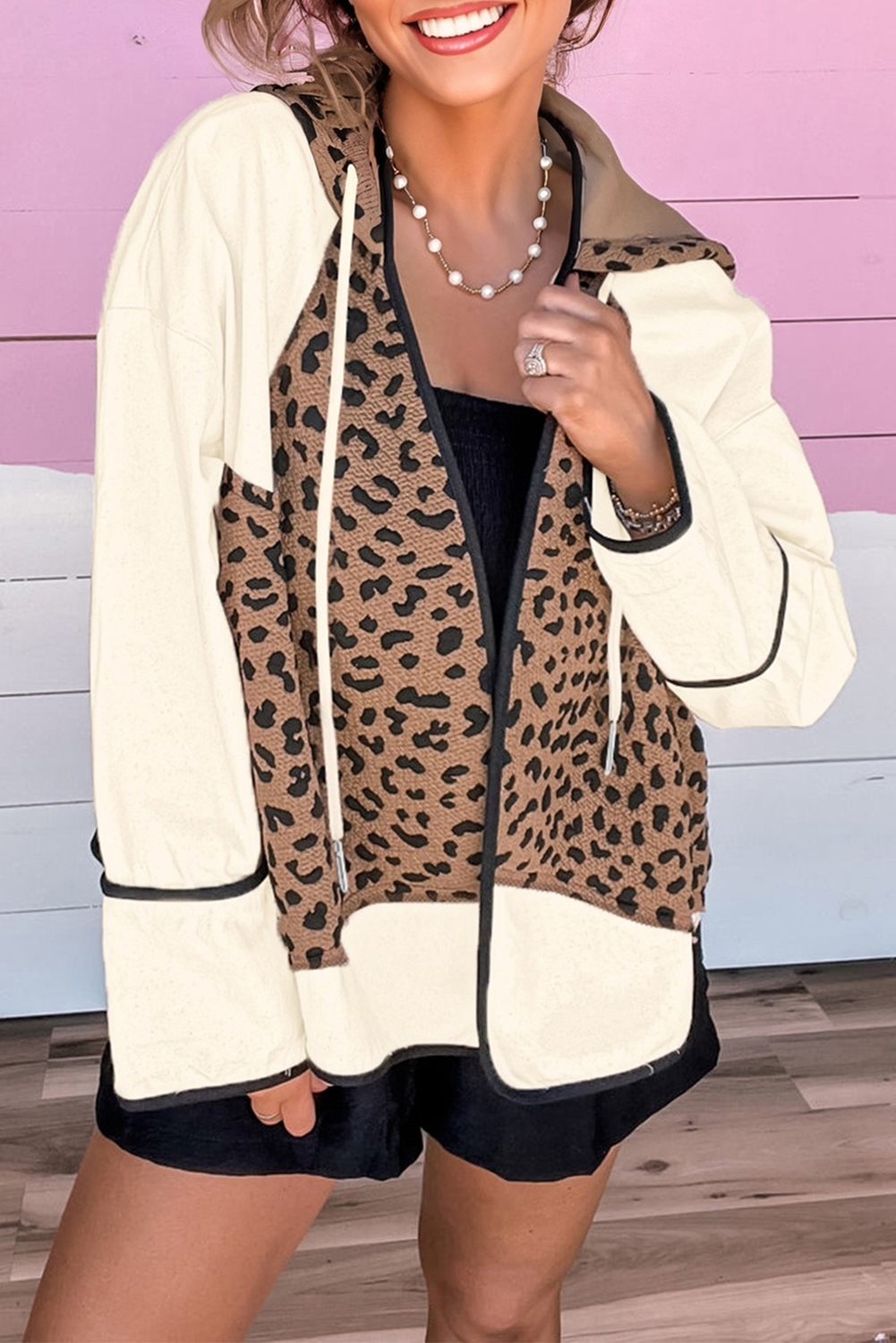 leopard patchwork jacket