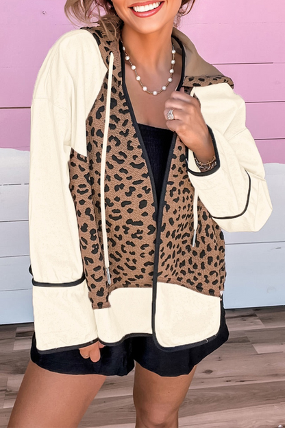 leopard patchwork jacket