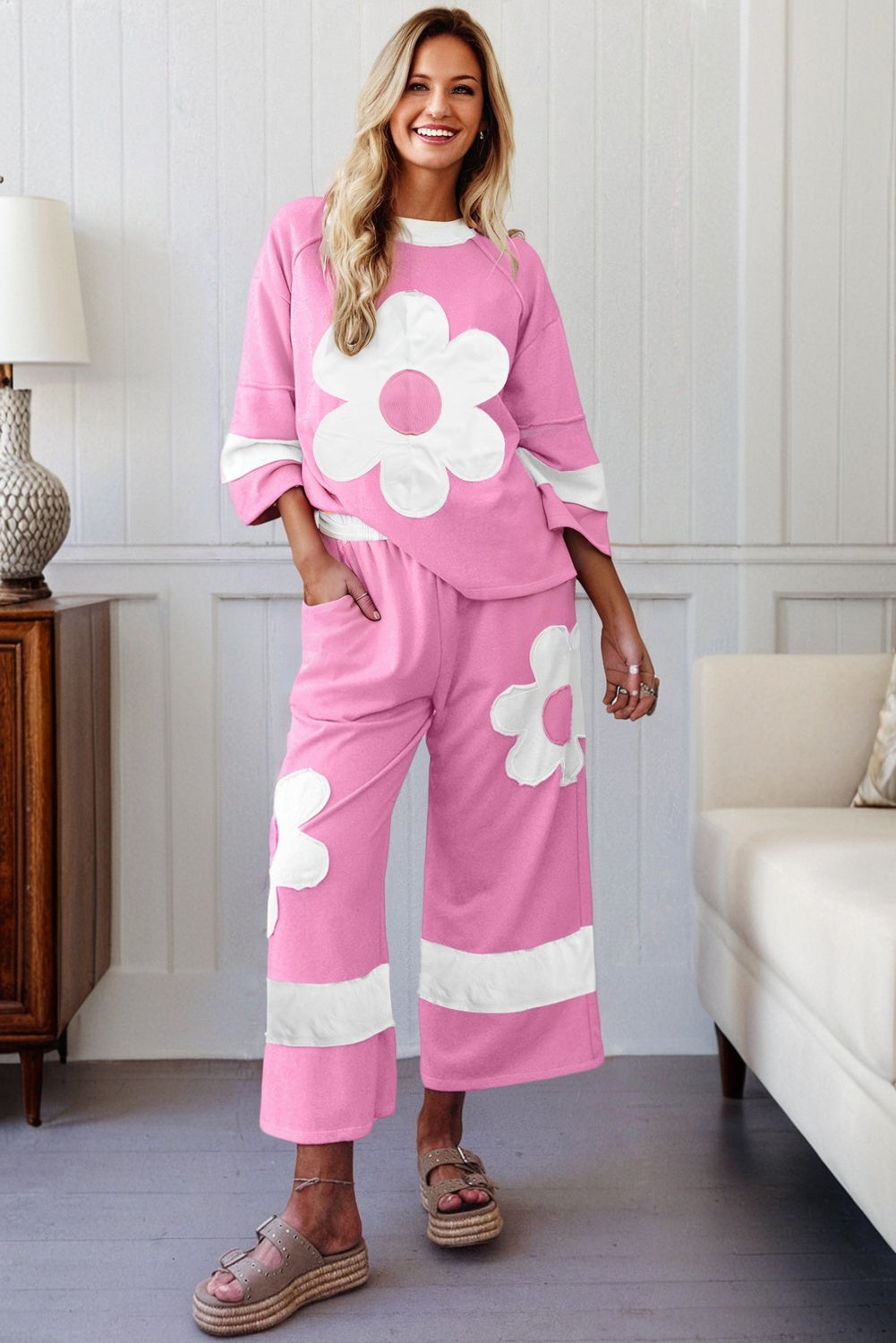 two piece set pants and top