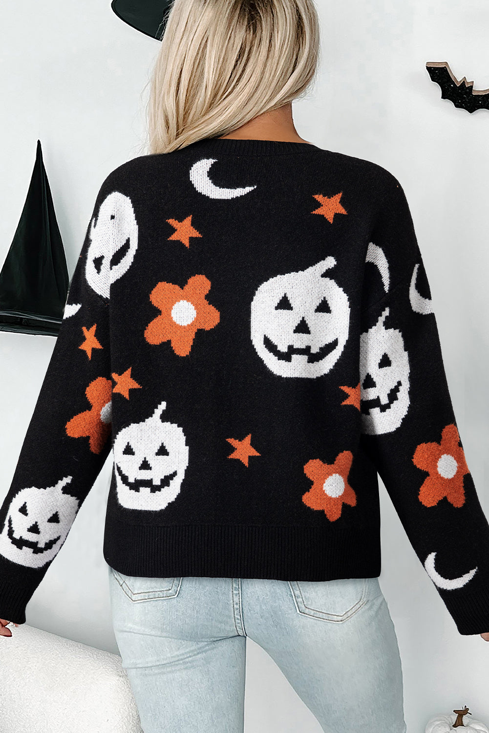 black halloween sweater