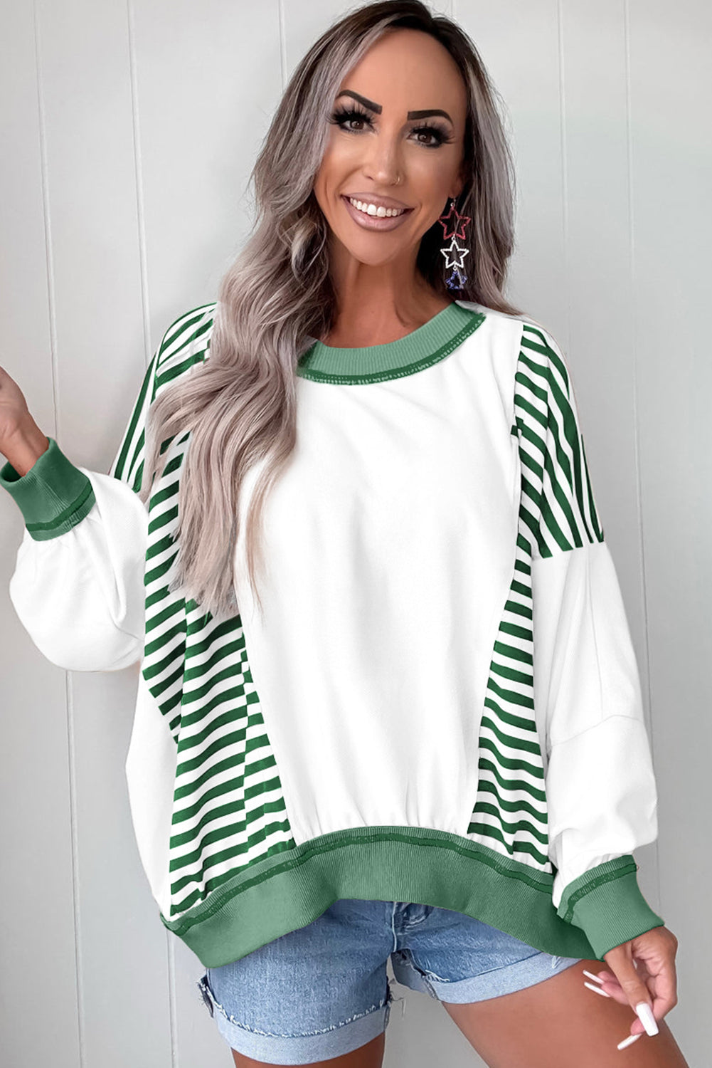striped baggy sweatshirt