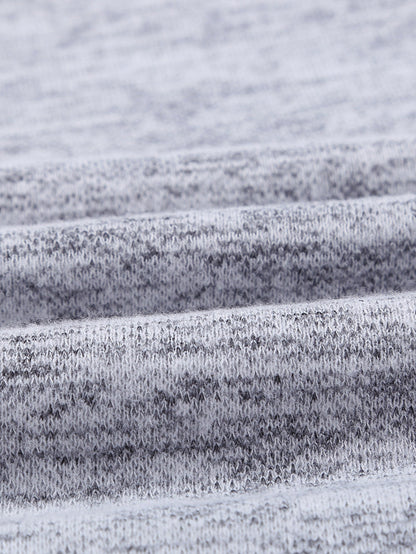 Heathered Pocketed Casual Hooded Pullover