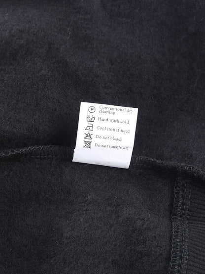 Black Batwing Snap Henley Hoodie with Kangaroo Pocket