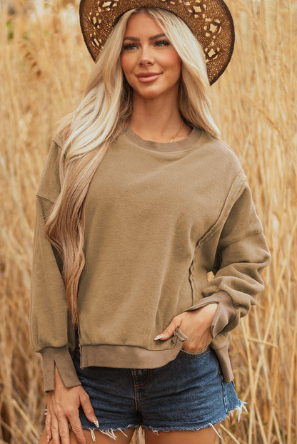 khaki sweatshirt