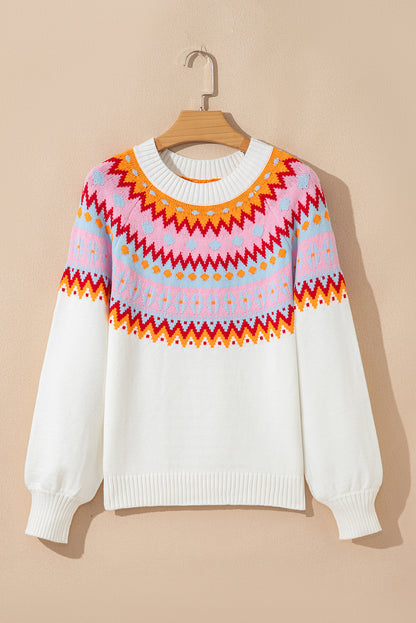 geometric print sweater