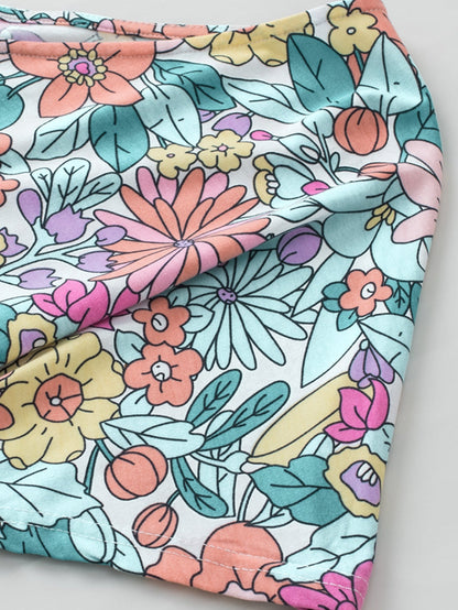 Summer Blossom V Neck Plus Size Blouse for Women