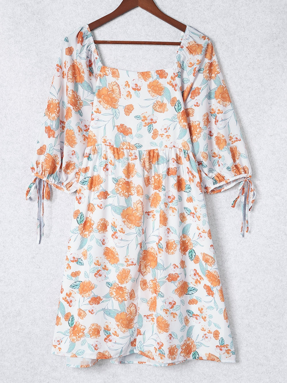 Bold Orange Floral Shift Dress for Plus Size Women