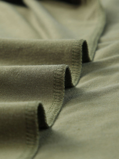 Emerald V-Neck Maxi Dress with Rolled Cuffs for Curvy Women