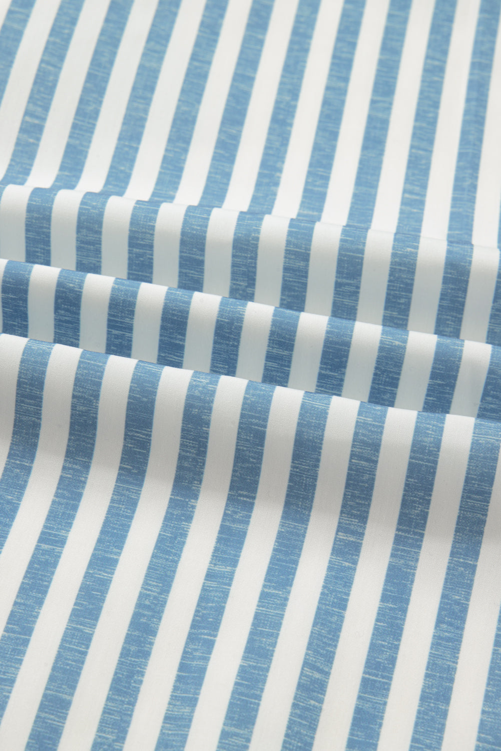 Sky Blue Leopard Striped Patchwork Casual Plus Shirt