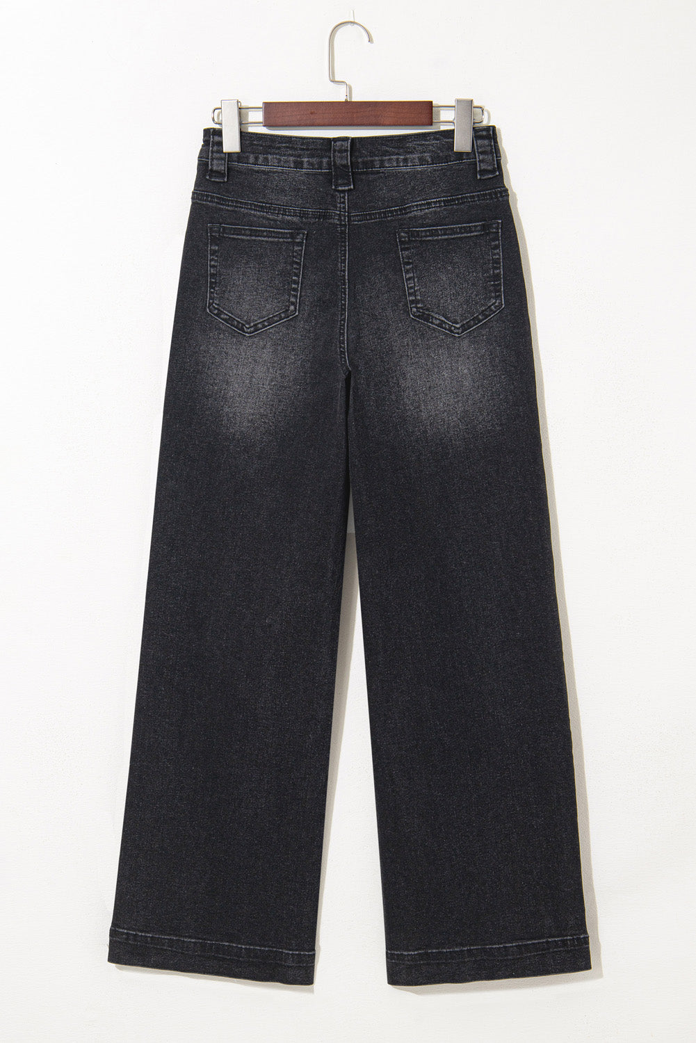 Black Wide Leg Pocketed High Waist Jeans