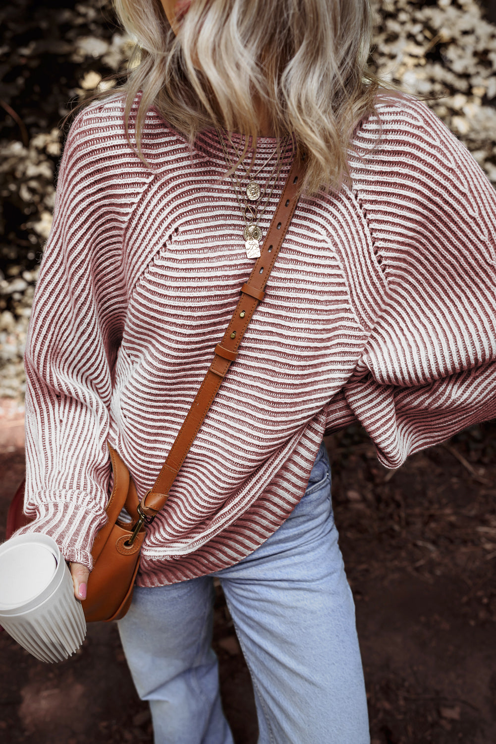 striped knit sweater