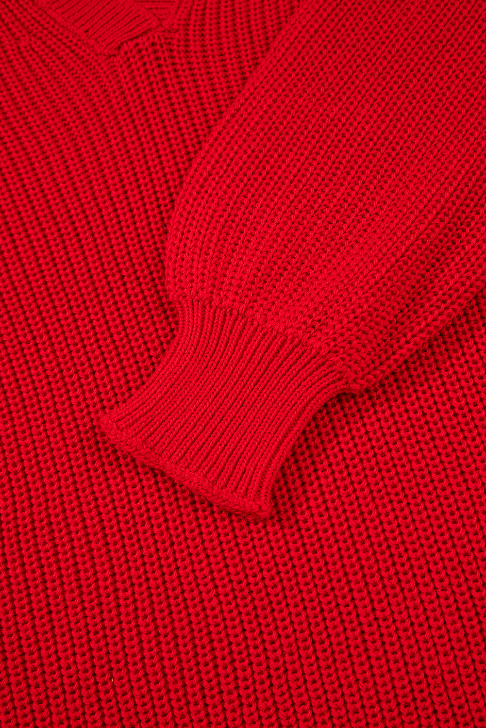 red v neck sweater