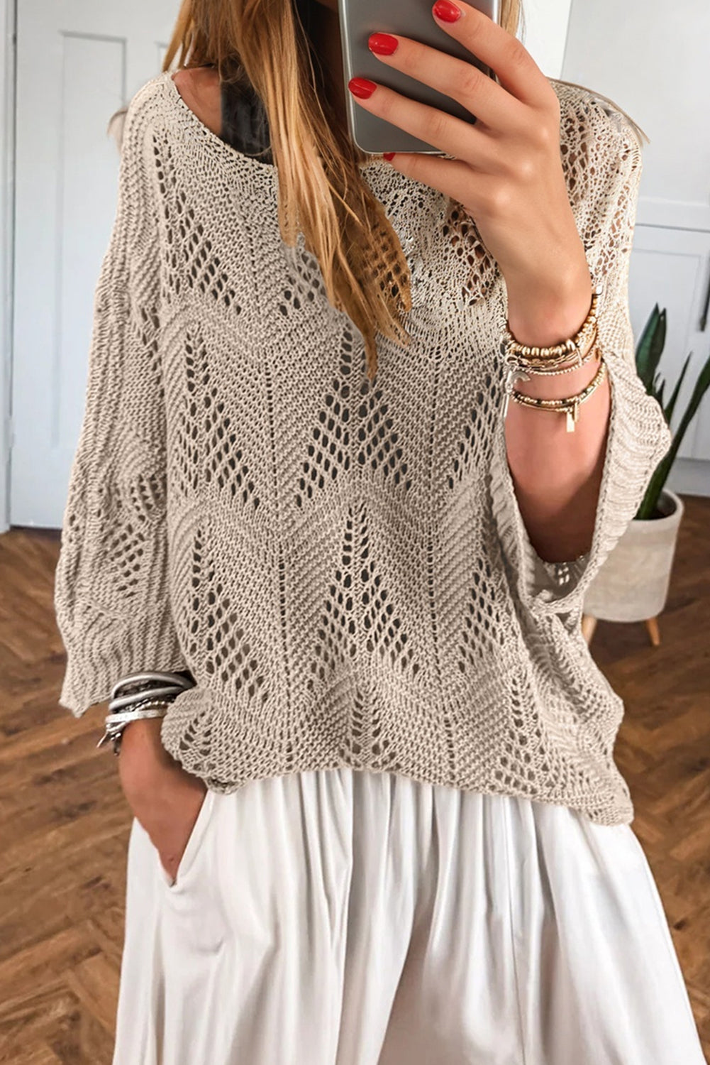 crochet hollow out sweater