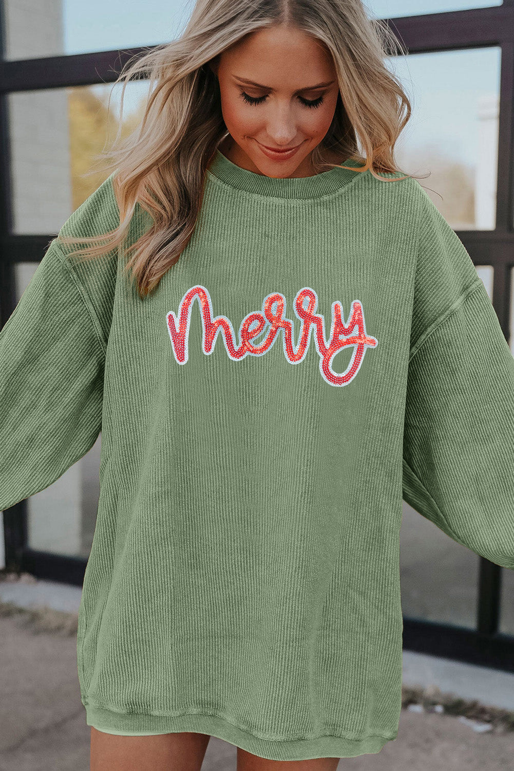 sequin graphic sweatshirt
