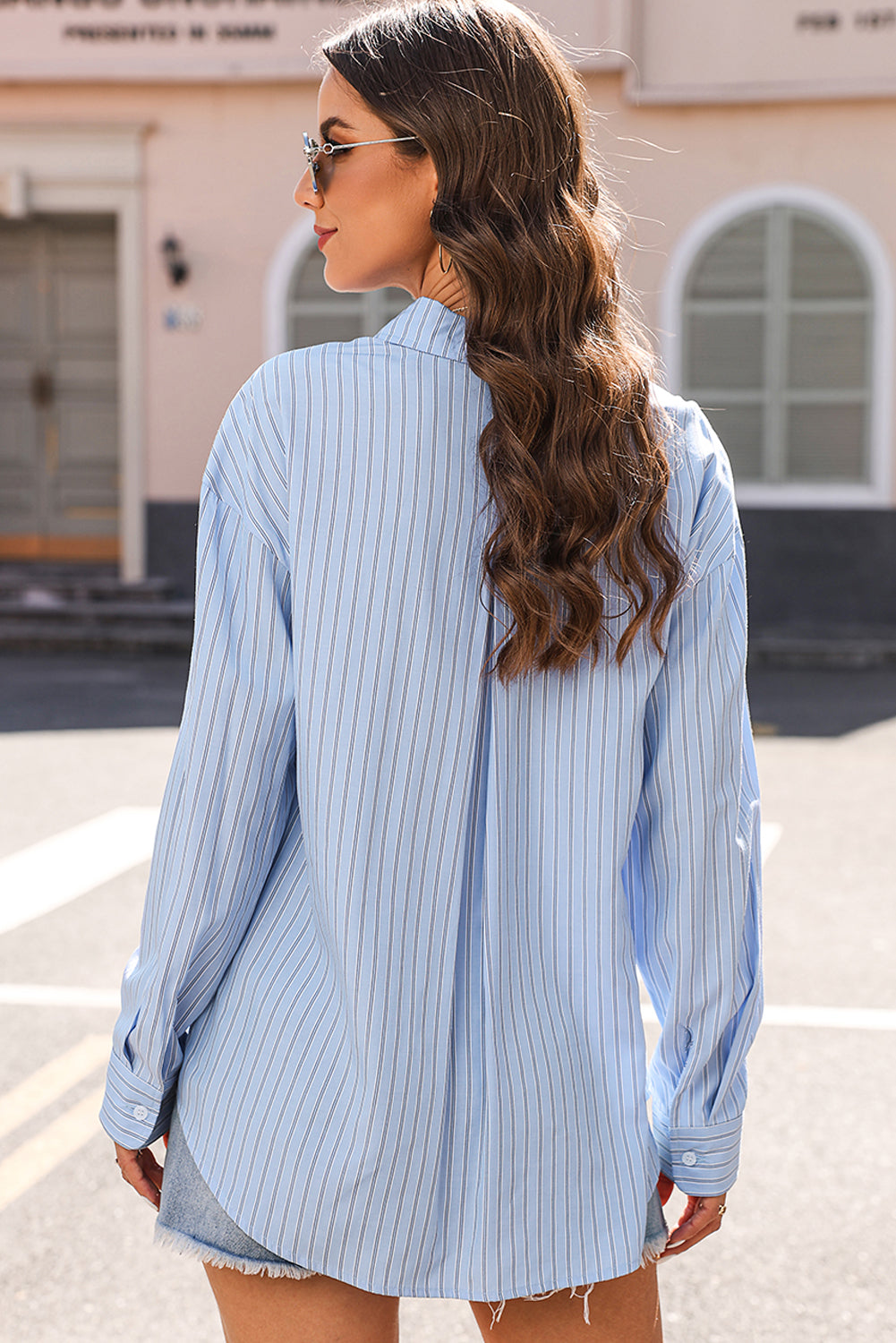 blue pinstripe shirt