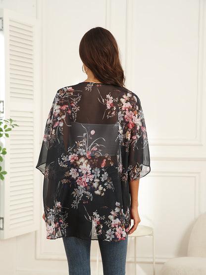 Blouses - Floral Pattern Loose Chiffon Casual Blouse - MsDressly