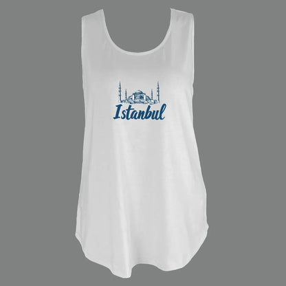 Istanbul Skyline Graphic With Bold Istanbul Print Tank Top Sleeveless Casual Top For Summer & Spring Women's Clothing