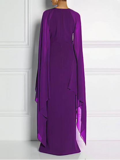 Maxi Dresses - Chiffon Sleeveless Atmospheric Queen Fan Dress - MsDressly