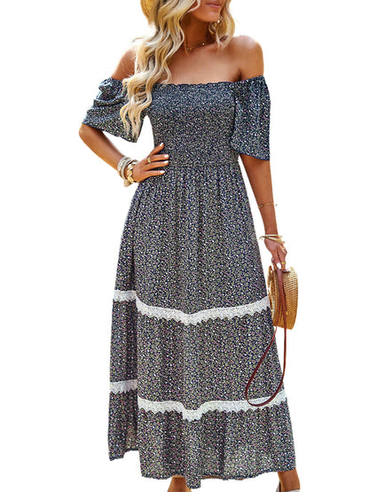 Midi Dresses - Temperament Polka Dot Loose Short Sleeved Midi Dress - MsDressly