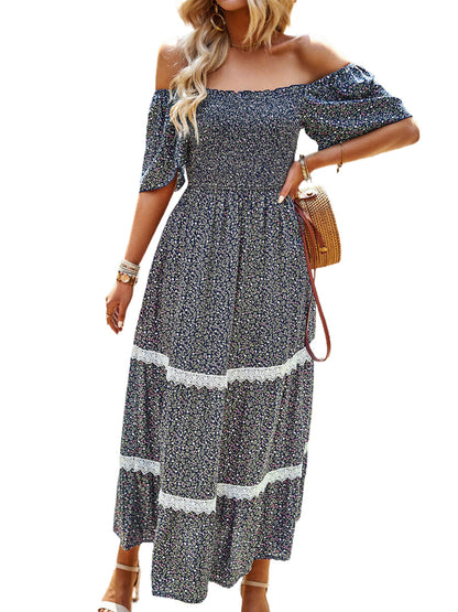 Midi Dresses - Temperament Polka Dot Loose Short Sleeved Midi Dress - MsDressly