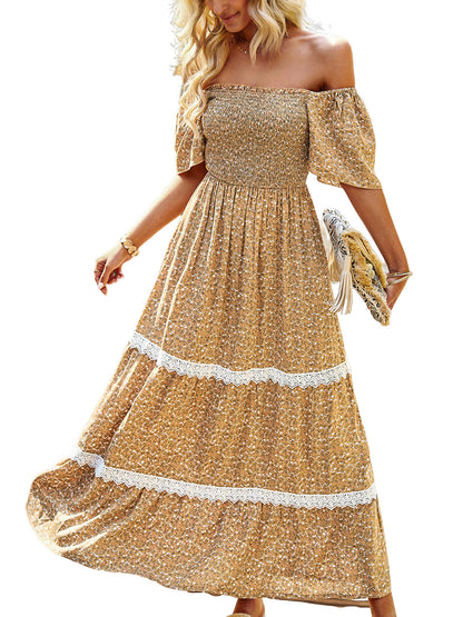 Midi Dresses - Temperament Polka Dot Loose Short Sleeved Midi Dress - MsDressly