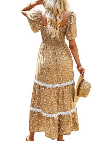 Midi Dresses - Temperament Polka Dot Loose Short Sleeved Midi Dress - MsDressly