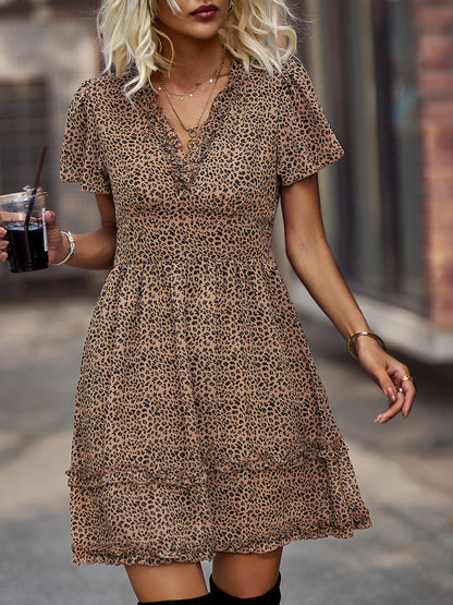 Mini Dresses - Temperament Commuting Floral Sexy Mini Dress - MsDressly