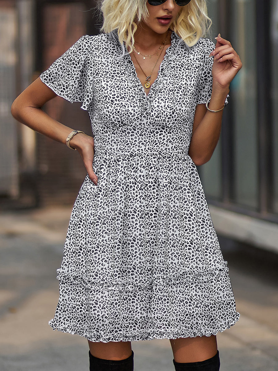 Mini Dresses - Temperament Commuting Floral Sexy Mini Dress - MsDressly