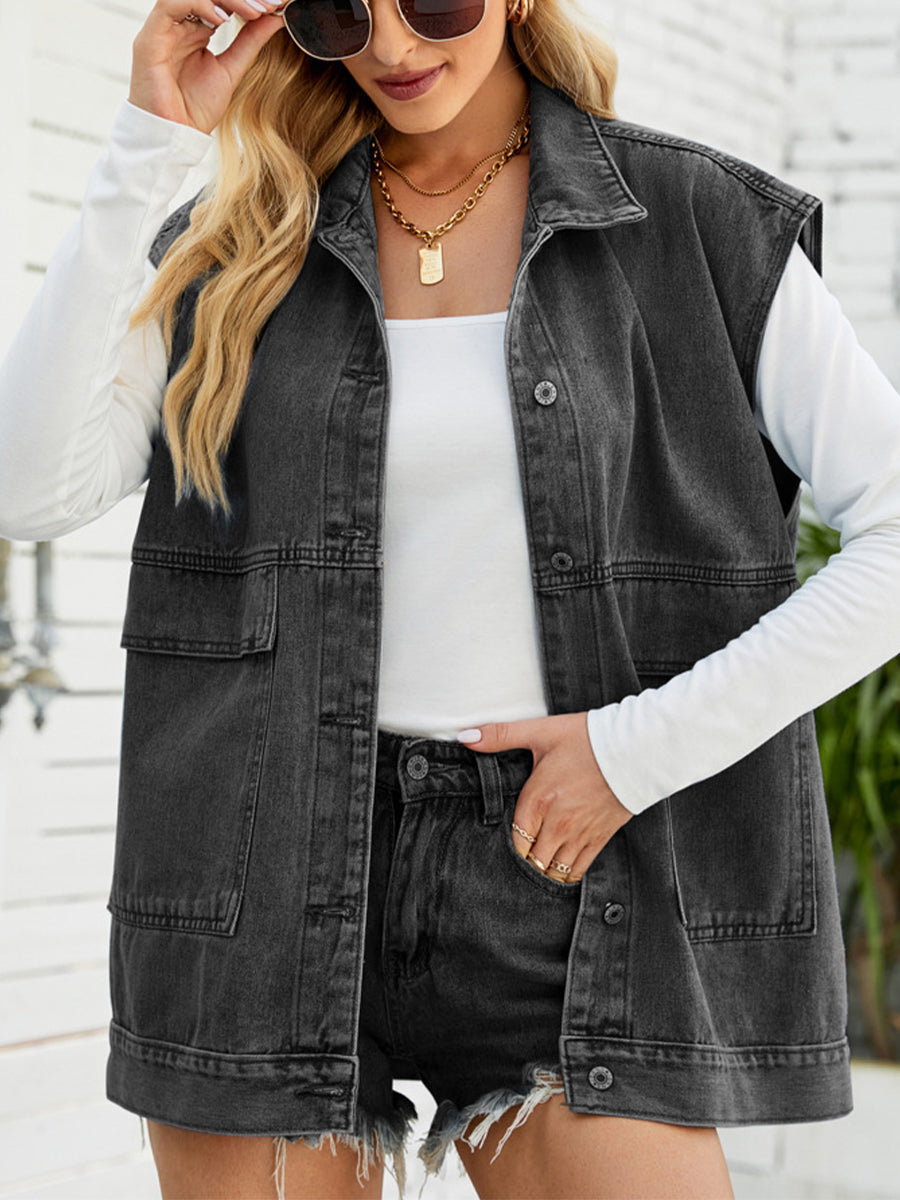 Tank Tops - Tops Fashion Trend Denim Sleeveless Tank Top - MsDressly