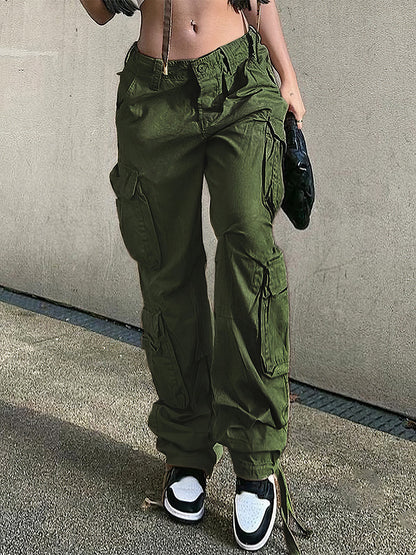 Pants - Street Hip Hop Style Denim Workwear Casual Pants - MsDressly