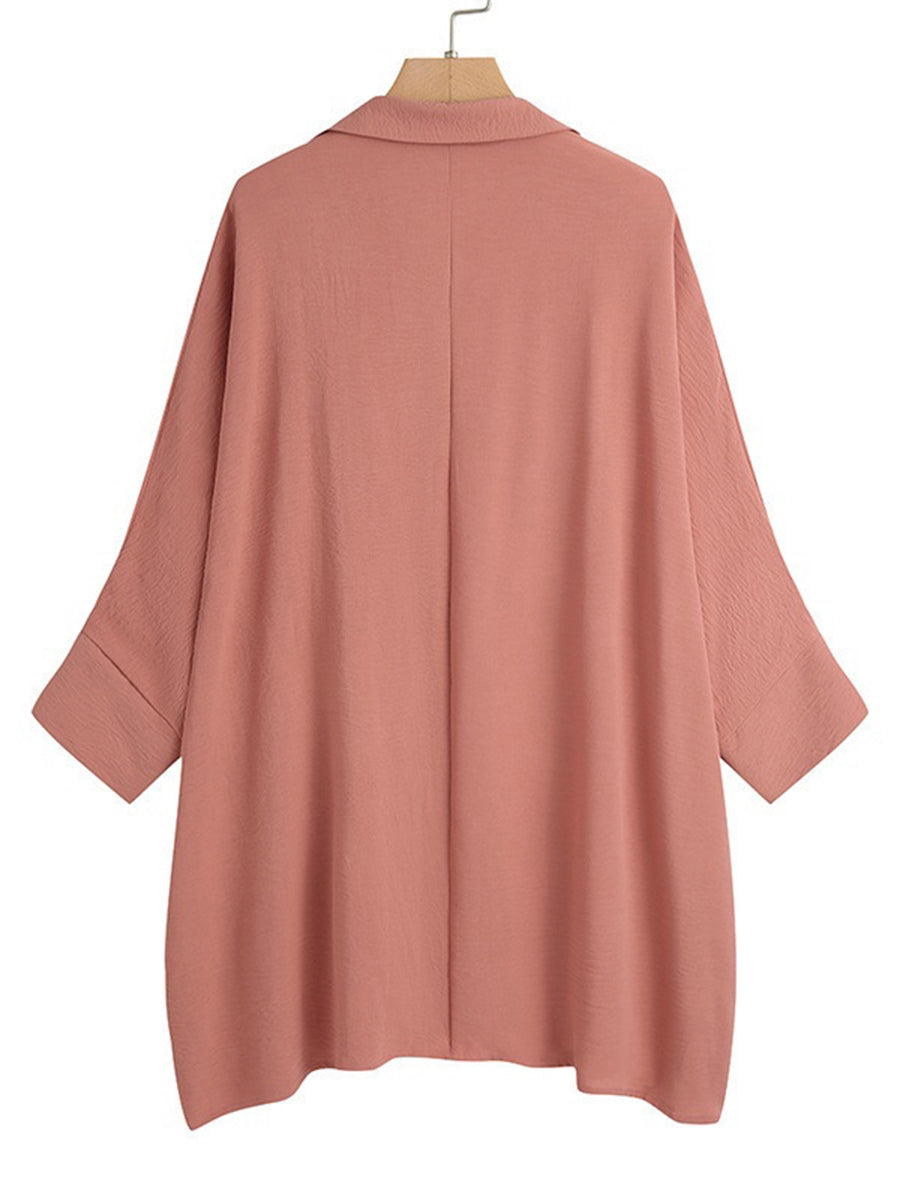 Blouses - Solid Color Fashionable Casual Loose Blouse - MsDressly