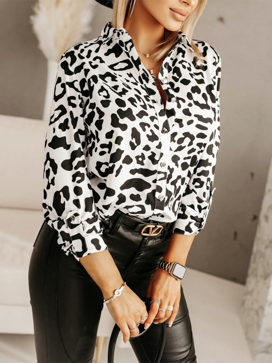 Blouses - Loose Digital Printing Breasted Blouse - MsDressly