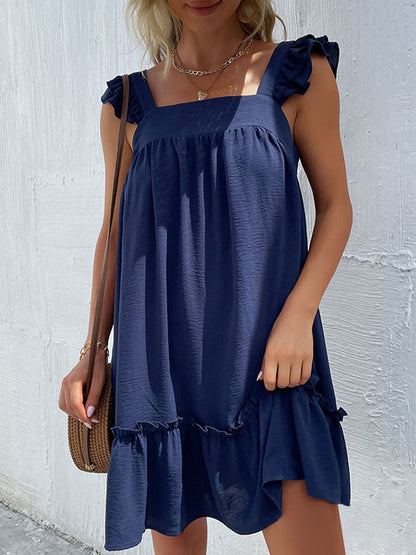 Mini Dresses - Vacation Beach Loose Sleeveless Mini Dress - MsDressly