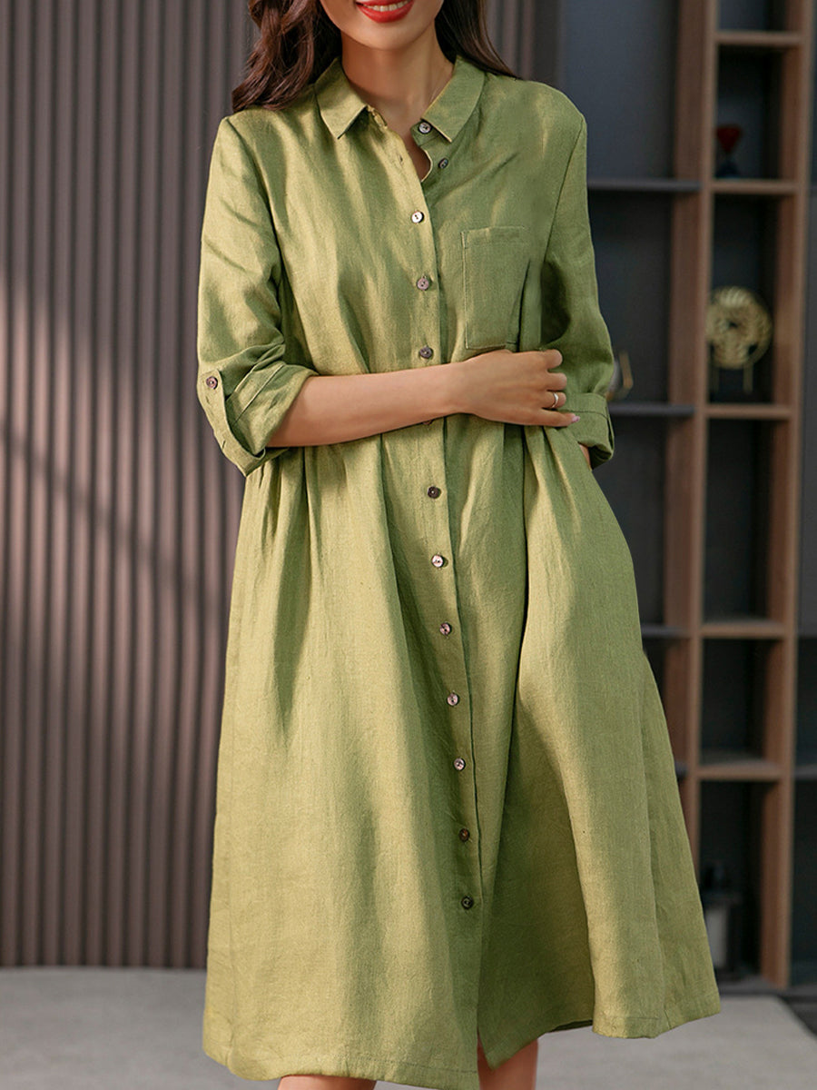 Midi Dresses - Elegant French Show Thin Solid Color Midi Dress - MsDressly