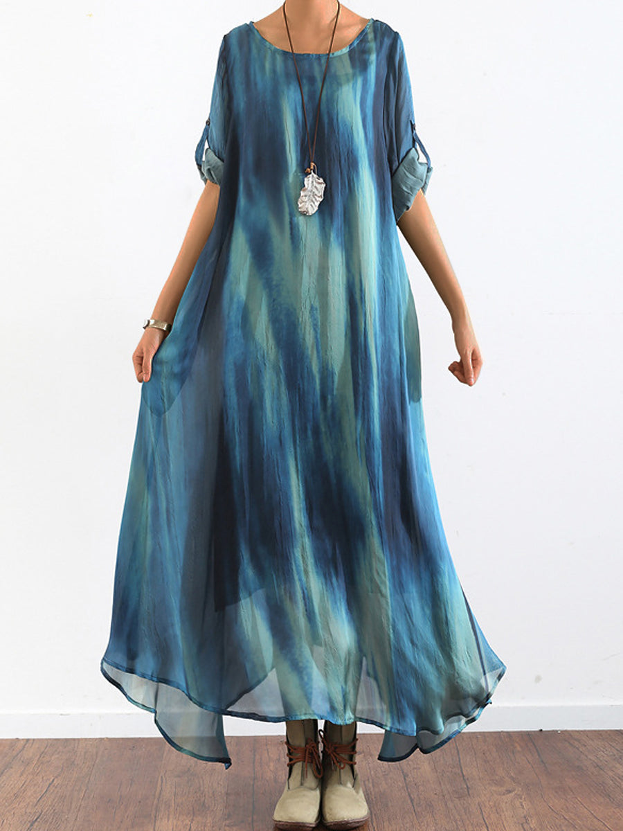 Midi Dresses - Literary Retro Elegant Big Swing Midi Dress - MsDressly