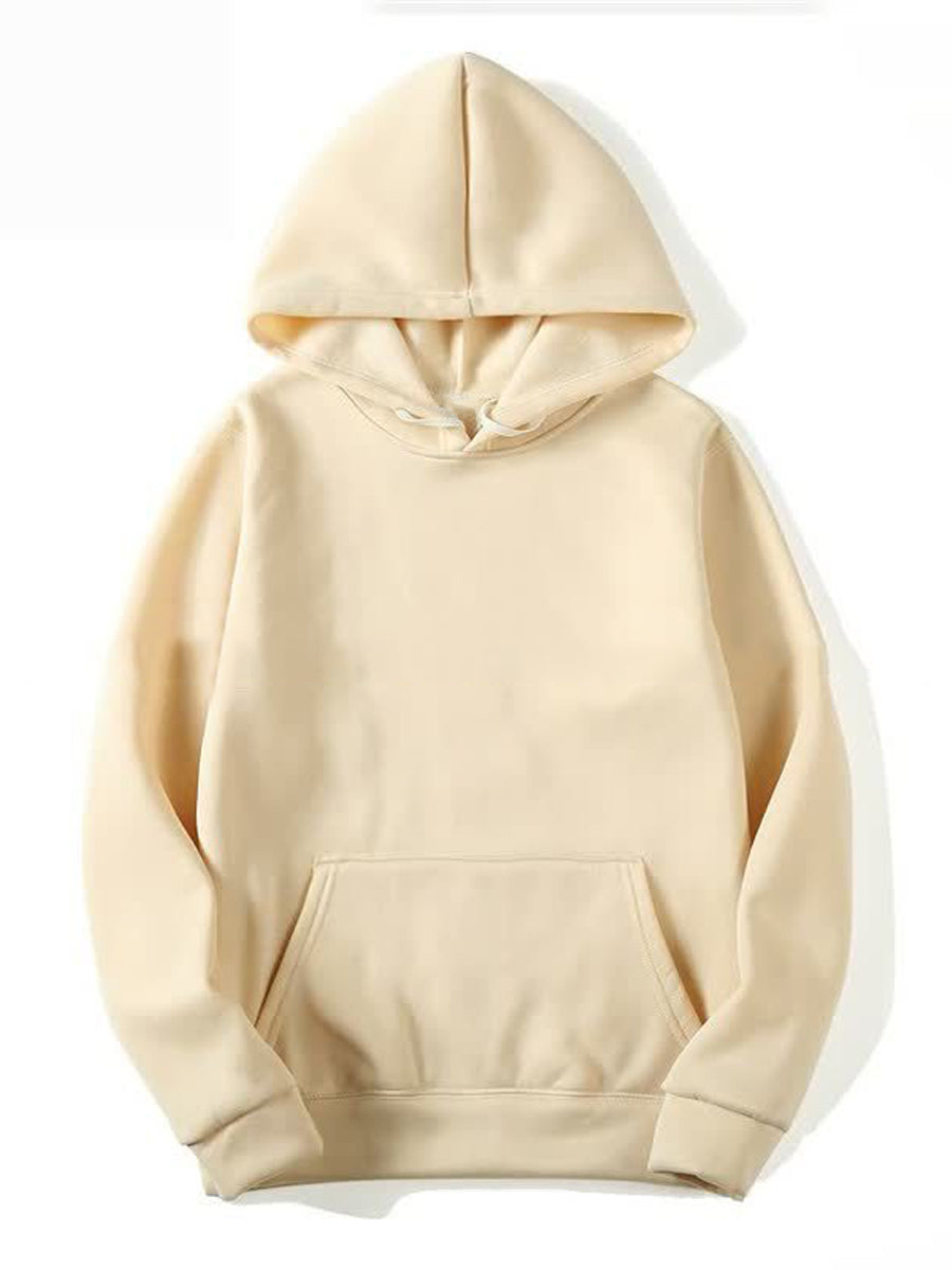 Hoodies - Fleece Oversized Drop Shoulder Workout Pullover Long Sleeve Hoodie - MsDressly