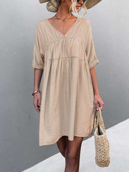 Mini Dresses - Tie Back Pocket Mini Dress - MsDressly