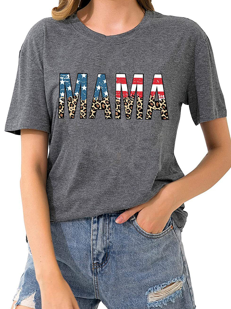 T-Shirts - Print Cheetah Graphic Tees Short Sleeve T-Shirt - MsDressly