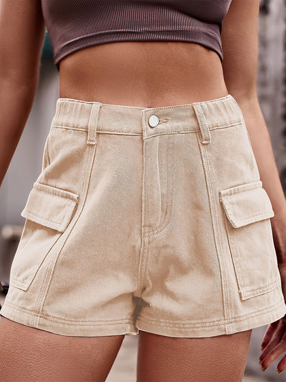 Pants - Sexy Button Pocket Denim Cargo Pants - MsDressly